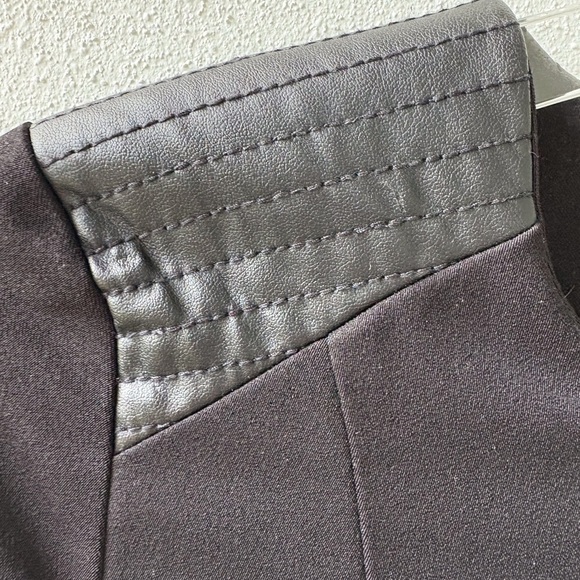 Runway Little Black Dress Size S Faux Leather Shoulders Goth Whimsy - Picture 4 of 10